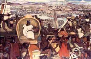 Detail from The Great City of Tenochtitlan 1945-52