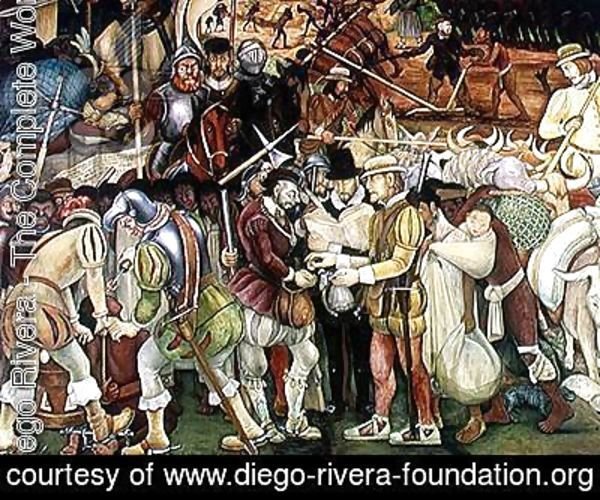 The Conquest or Arrival of Hernan Cortes in Veracruz, from the cycle Pre-Hispanic and Colonial Mexico,  1951