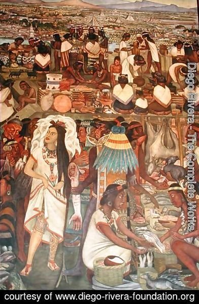 Diego Rivera - The Market of Tlatelolco (detail from the series Epic of the Mexican People) 1929-35 (