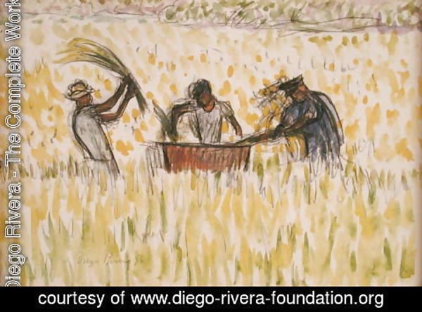 Diego Rivera - Rice Pickers 1956