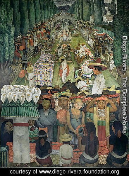 Diego Rivera - Friday of Sorrows on the Canal of Santa Anita, in the Court of the Fiestas, 1924