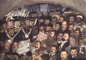 Diego Rivera - History of Mexico from the Conquest to 1930, detail of a mural from the cycle Epic of the Mexican People,  1929-31