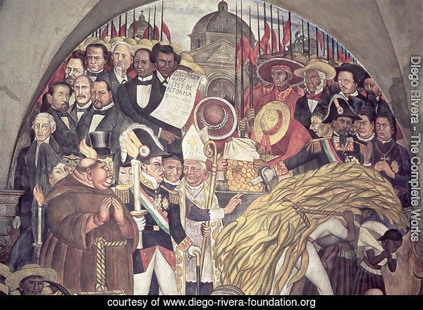 History of Mexico from the Conquest to 1930, detail from a mural in the cycle Epic of the Mexican People, 1929-31