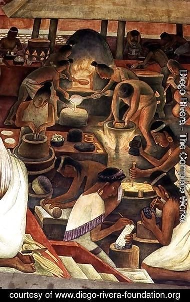 Diego Rivera - Zapotec people making gold and mosaic jewellery, part of the series, Epic of the Mexican People, 1929-35