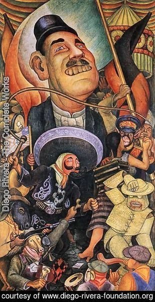 Diego Rivera - Carnival of Mexican Life Dictatorship 1936