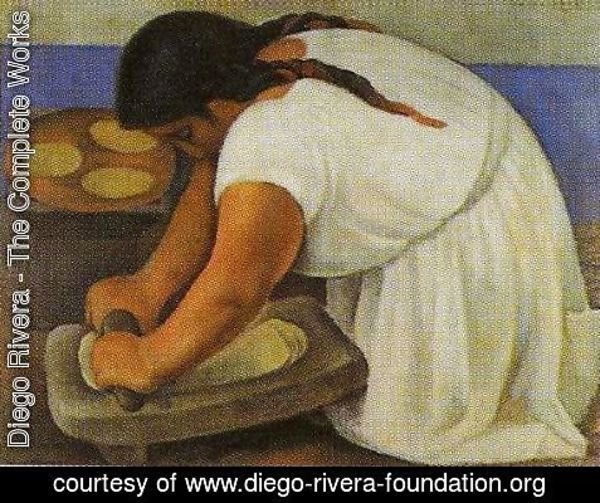 Diego Rivera - Woman Grinding Maize 1924 (La molendera)