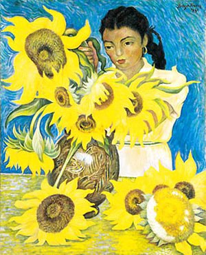 Diego Rivera - Muchacha Con Girasoles