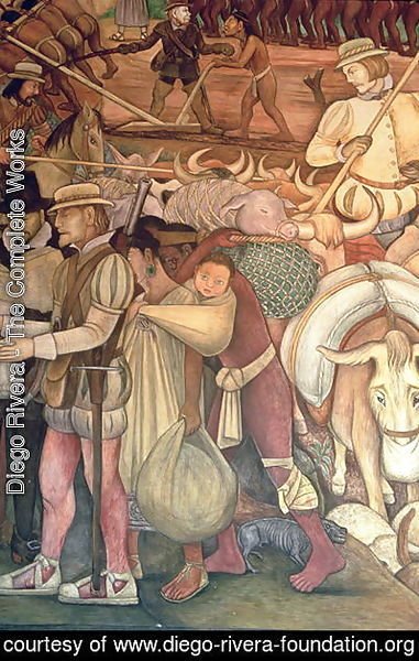 Diego Rivera - The Conquest, or Arrival of Hernan Cortes in Veracruz, from the series Epic of the Mexican People, 1929-35