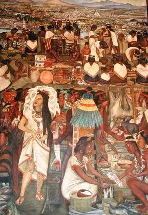 Diego Rivera - The Market of Tlatelolco (detail from the series Epic of the Mexican People) 1929-35 (