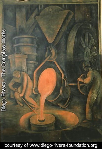 The Foundry,  Pouring the Crucible, from the Court of Labour, 1923