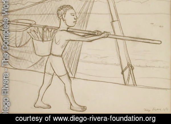 Diego Rivera - Young Fisherman  1956