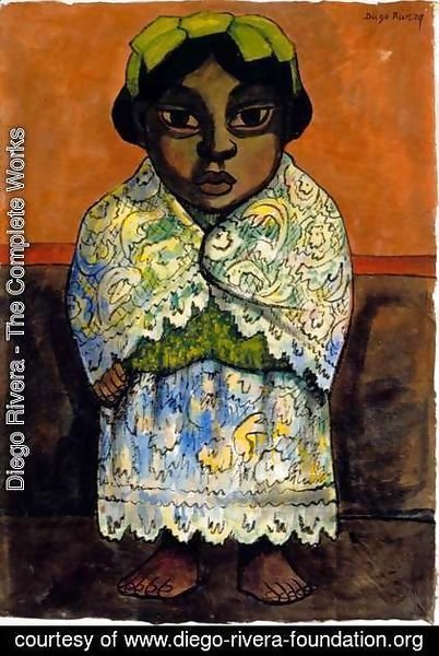 Diego Rivera - Portrait of a Girl  c.1945