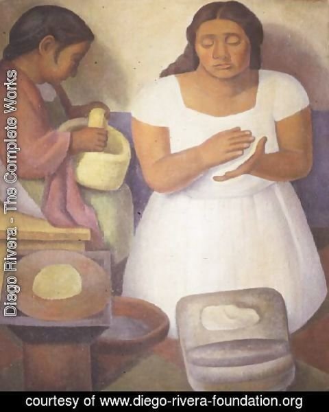 Diego Rivera - Making Tortillas  1926