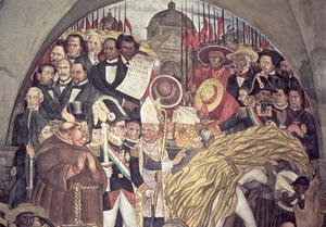 History of Mexico from the Conquest to 1930, detail from a mural in the cycle Epic of the Mexican People, 1929-31