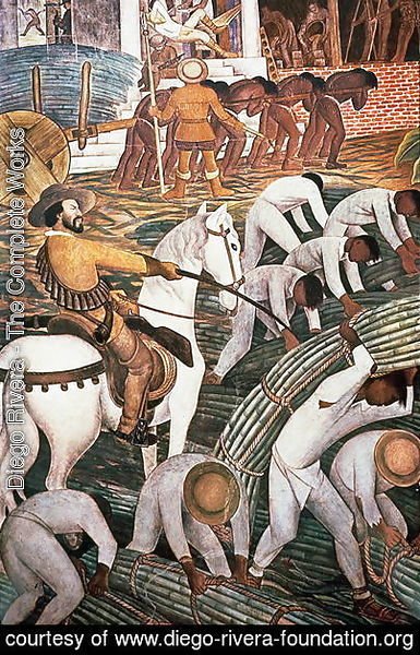 Diego Rivera - Slavery in the Sugar Plantation, Tealtenango, Morelos, from the series, History of Cuernavaca and Morelos, 1930-1