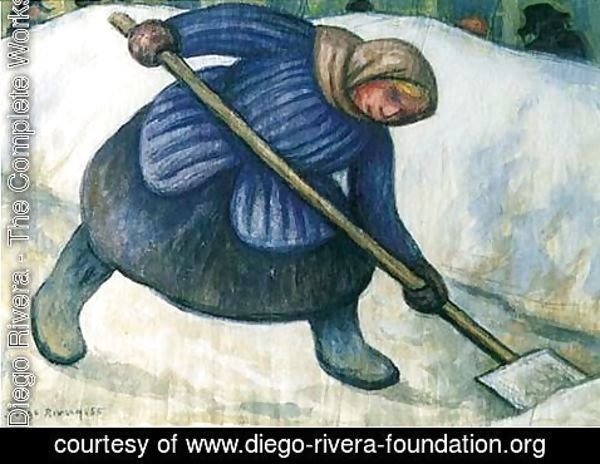 Diego Rivera - Mujer recogiendo La Nieve