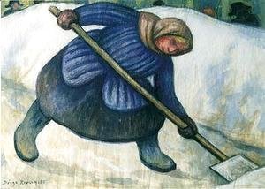 Diego Rivera - Mujer recogiendo La Nieve