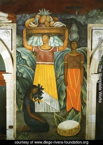 Political Vision of the Mexican People Tehuana Women (Mujeres tehuanas) 1923 Fresco north wall Ministry of Public Education Mexico City Mexico