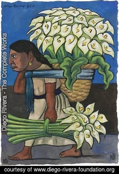 Diego Rivera - Woman With Calla Lillies On Her Back